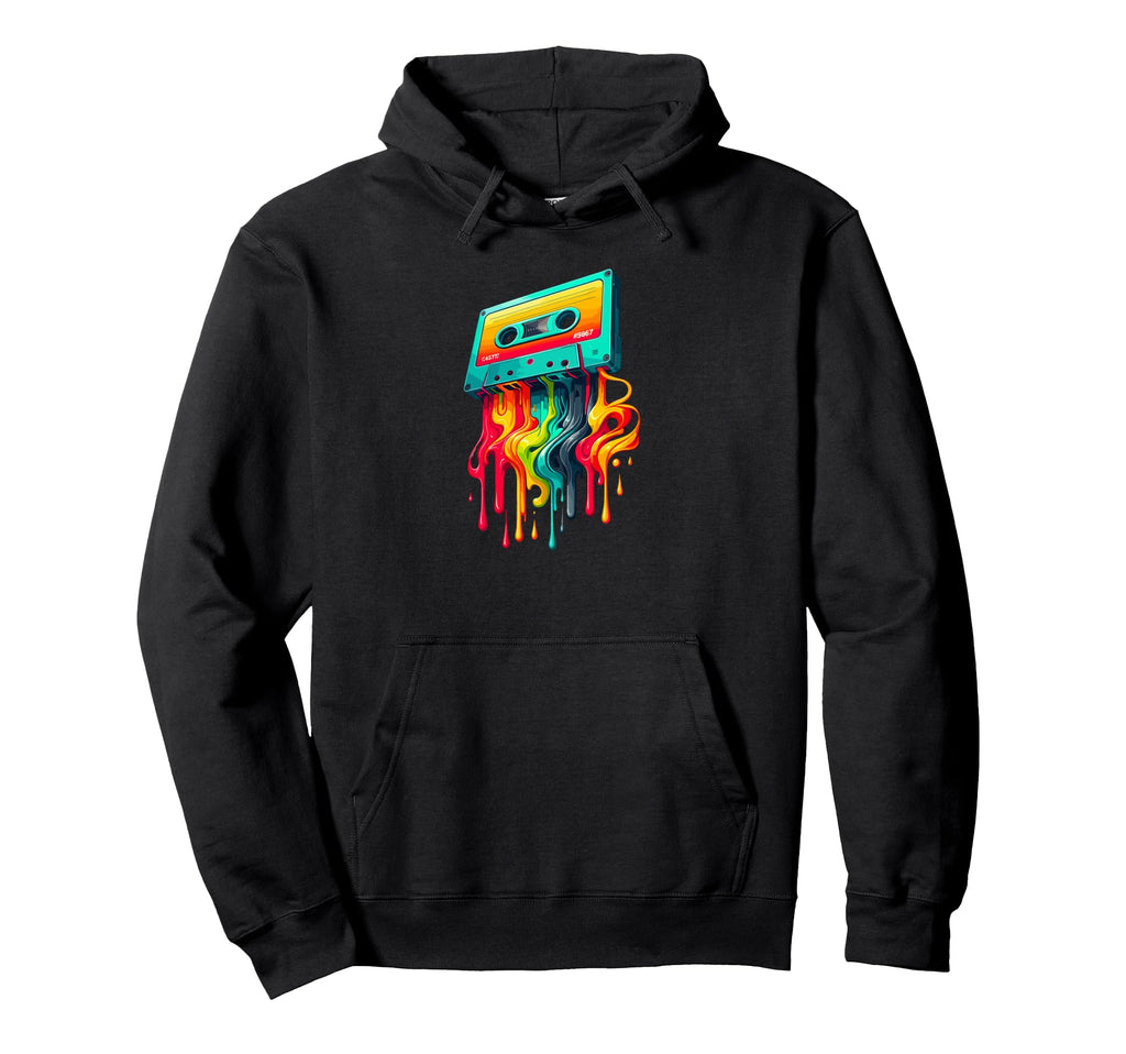 Dripping Paint Art Cassette Player Hoodie - Fun Novelty Design Men Women - T-Shirt, Sweatshirt, Hoodie