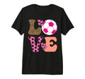 Soccer Love Hearts And Leopard Soccer T-Shirt - Streetwear Style Men Women - T-Shirt, Sweatshirt, Hoodie