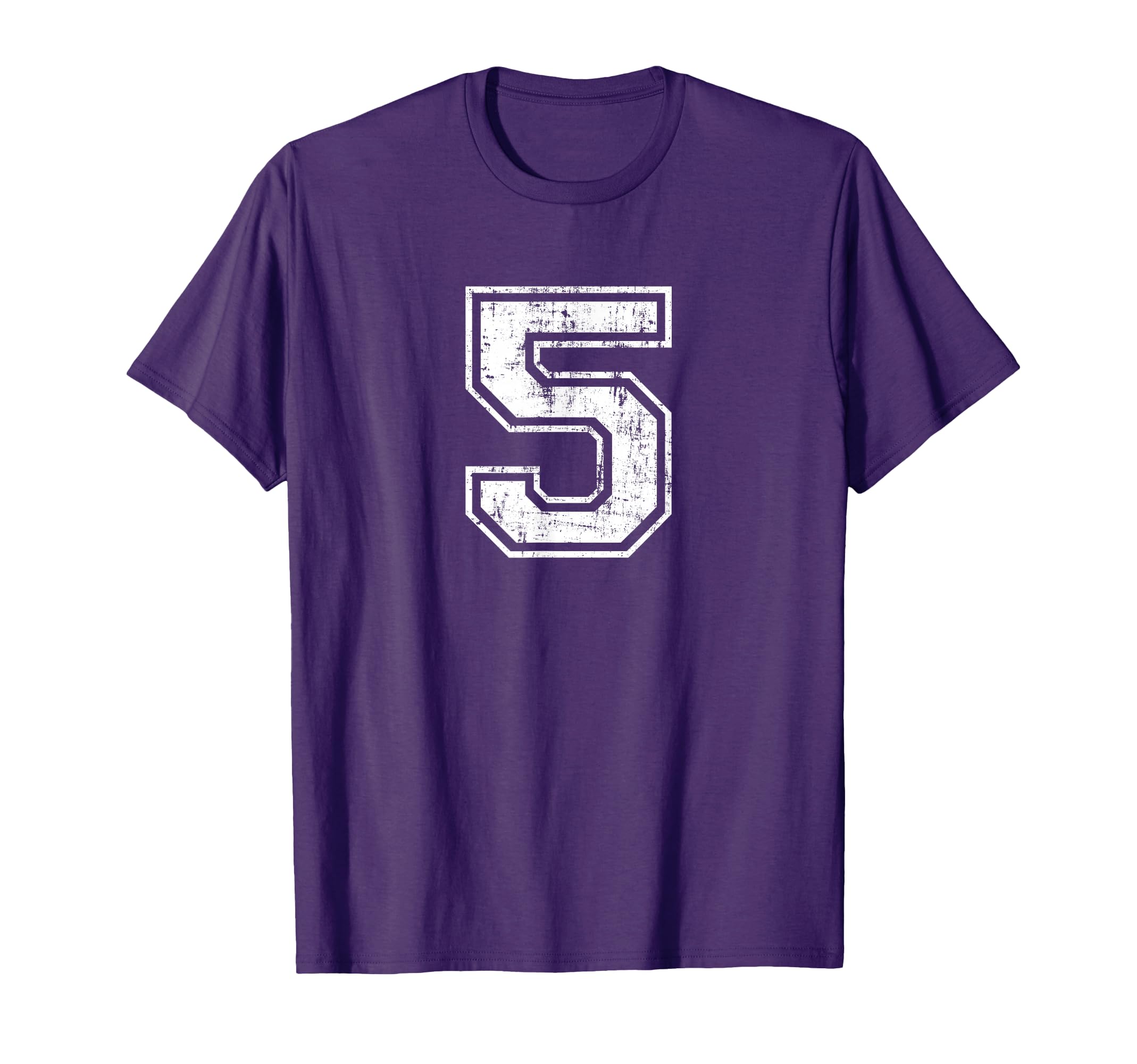 Number 5 Distressed Five Sports T-Shirt - Minimalist Print Men Women - T-Shirt, Sweatshirt, Hoodie