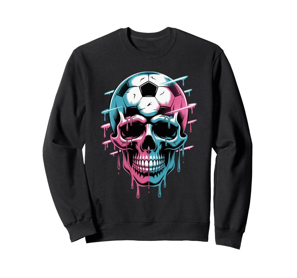 Skeleton Soccer Ice Cream Drip Game Sweatshirt - Unique Graphic Unisex - T-Shirt, Sweatshirt, Hoodie