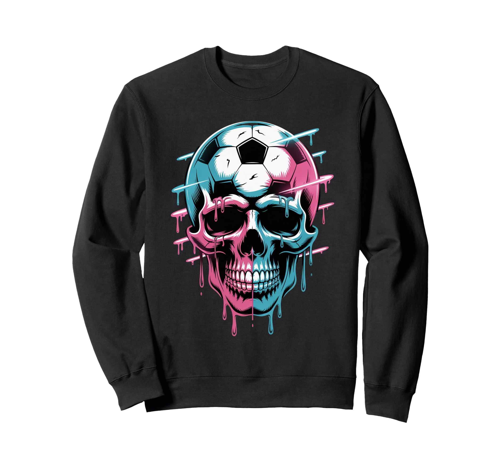 Skeleton Soccer Ice Cream Drip Game Sweatshirt - Unique Graphic Unisex - T-Shirt, Sweatshirt, Hoodie