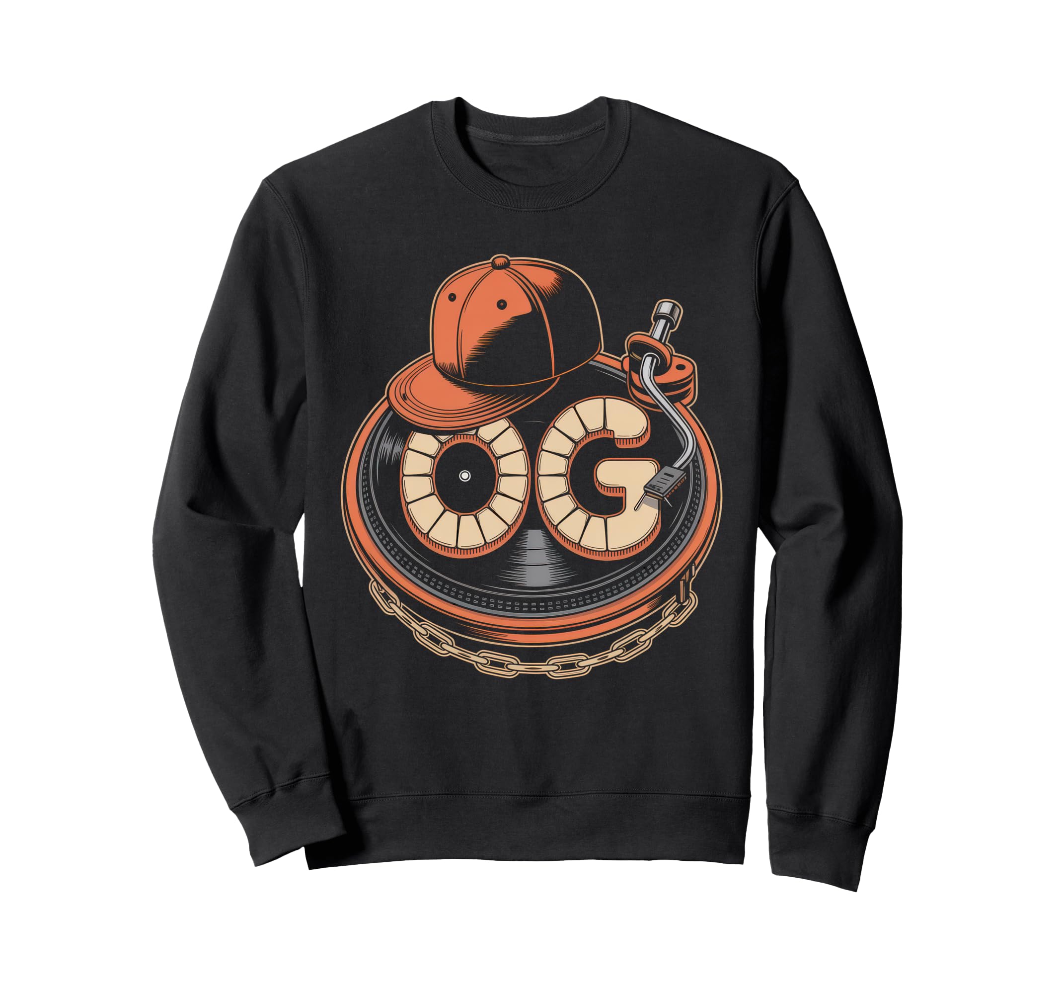Old School Og Hip Hop Vinyl Cds Tapes Sweatshirt - Minimalist Print Unisex - T-Shirt, Sweatshirt, Hoodie