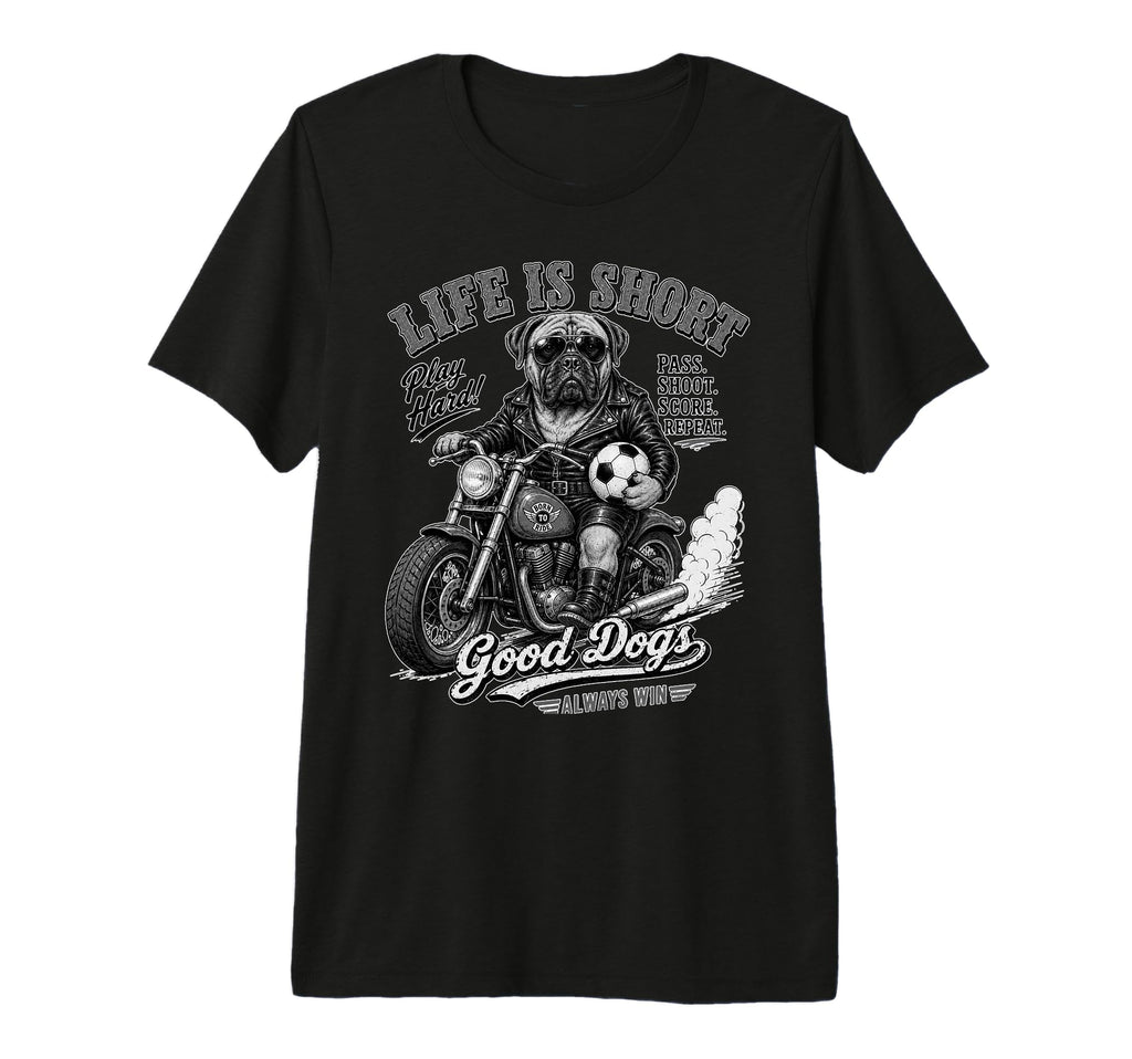 Mastiff Motorbike Love Footbal T-Shirt - Aesthetic Graphic for Adults - T-Shirt, Sweatshirt, Hoodie