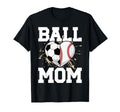 Both Heart Soccer Baseball Sports Mom T-Shirt - Trendy Graphic Unisex - T-Shirt, Sweatshirt, Hoodie
