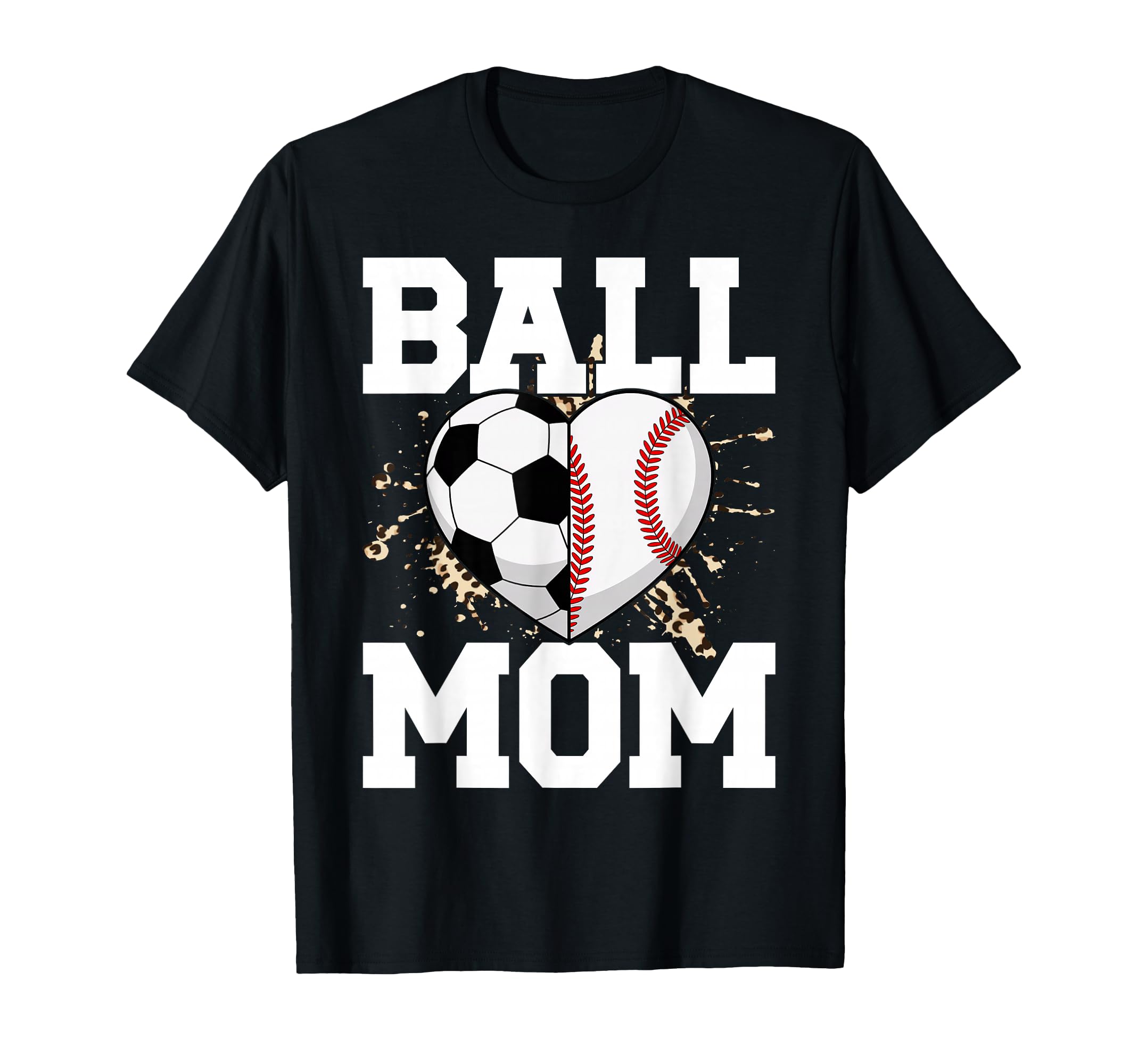 Both Heart Soccer Baseball Sports Mom T-Shirt - Trendy Graphic Unisex - T-Shirt, Sweatshirt, Hoodie
