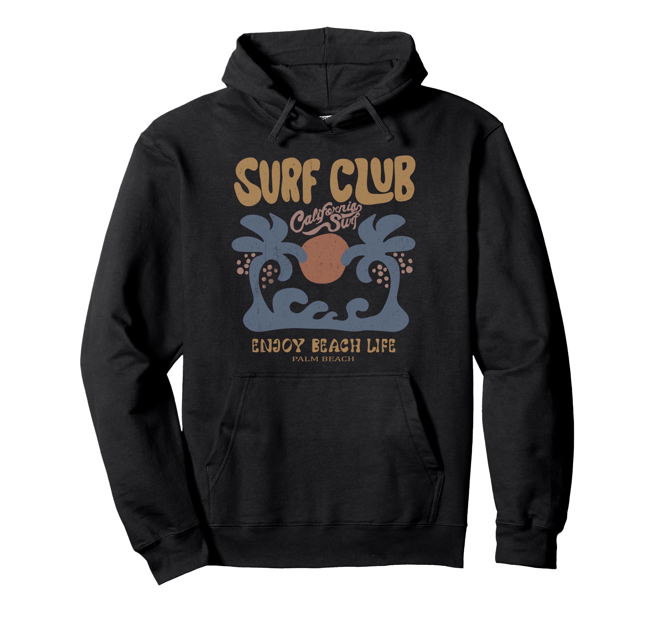 California Surf Club Beach Aesthetic Hoodie - Graphic Print for Adults - T-Shirt, Sweatshirt, Hoodie