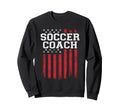 Soccer Coach Proud American Flag Sweatshirt - Aesthetic Graphic Men Women - T-Shirt, Sweatshirt, Hoodie