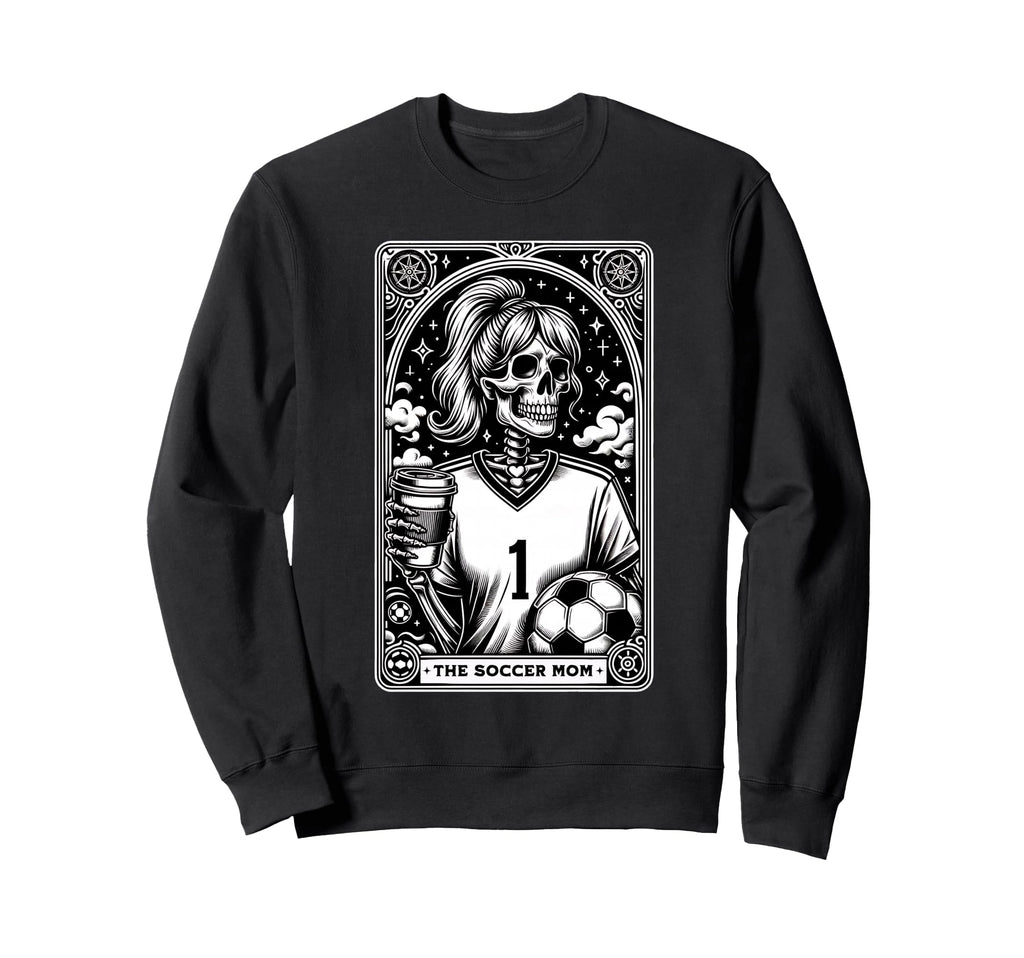 Funny Soccer Mom Skeleton Tarot Sweatshirt - Minimalist Print Men Women - T-Shirt, Sweatshirt, Hoodie