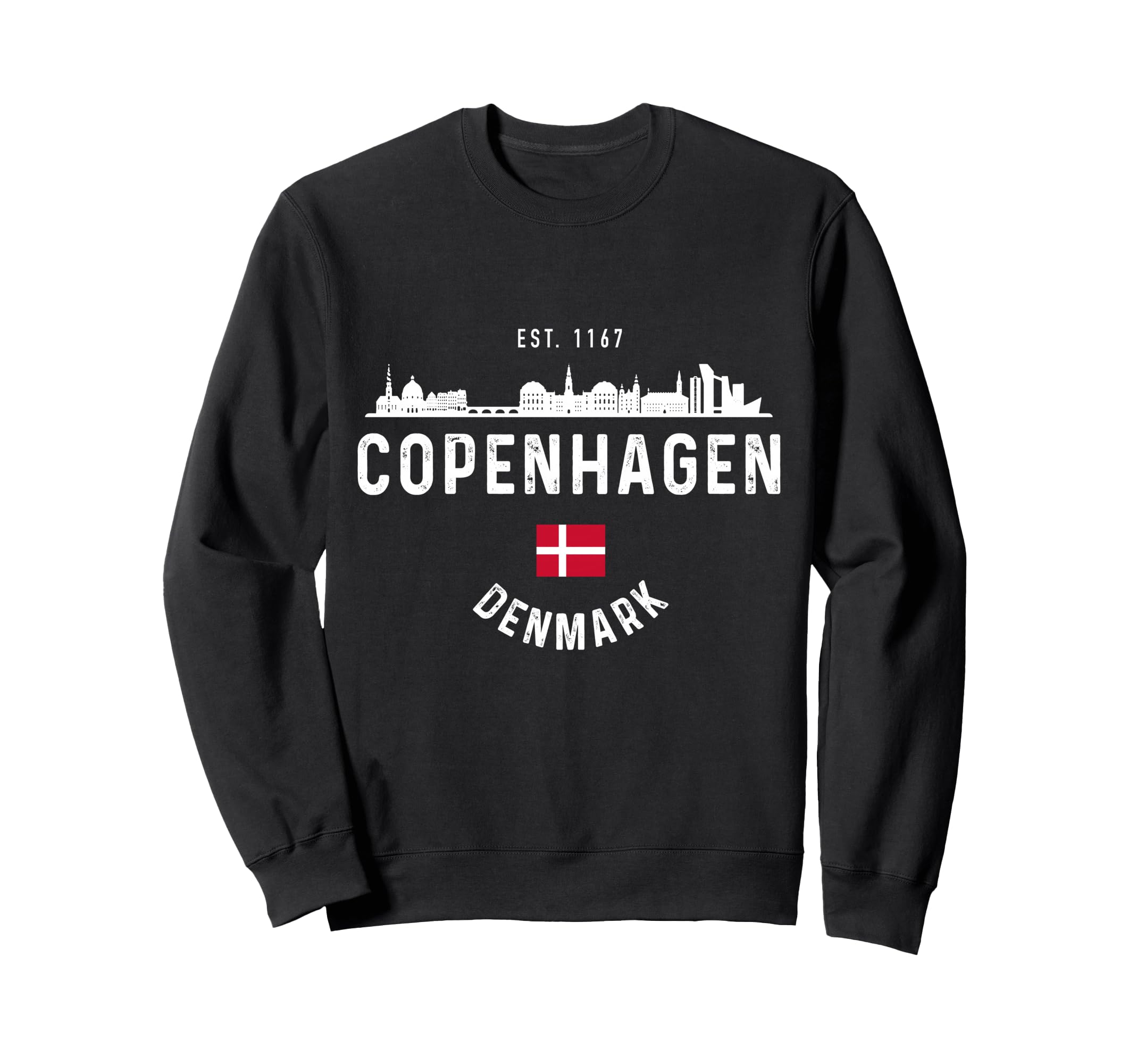 Copenhagen Denmark Skyline Sweatshirt - Aesthetic Graphic Men Women - T-Shirt, Sweatshirt, Hoodie