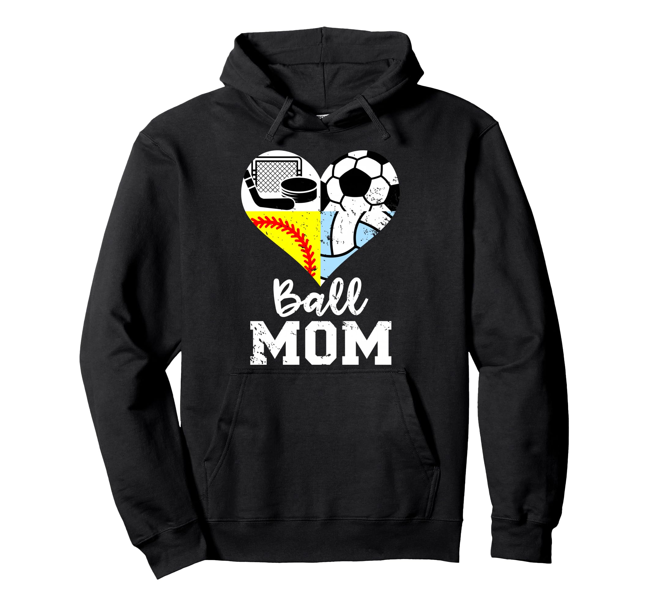 Ball Mom Funny Soccer Softball Hoodie - Custom Art Print for Adults - T-Shirt, Sweatshirt, Hoodie