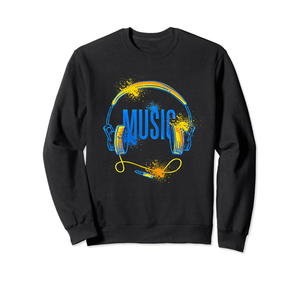 Music Headphones Dj Headphones Old Sweatshirt - Novelty Apparel Men Women - T-Shirt, Sweatshirt, Hoodie