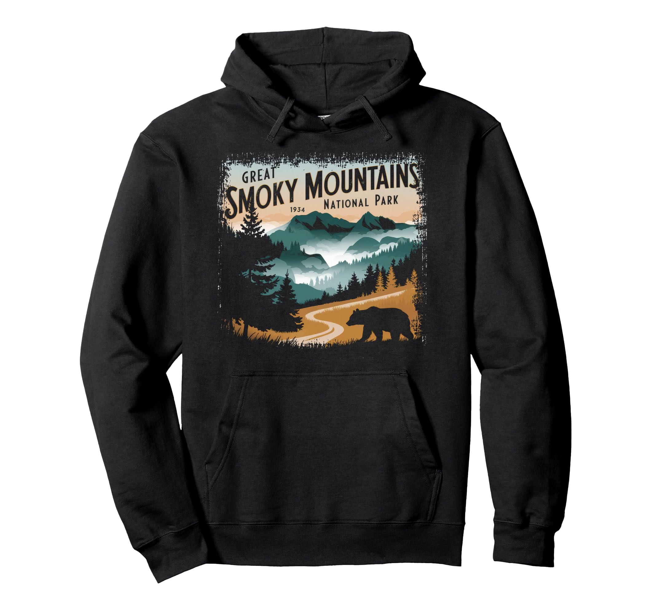 Great Smoky Mountains National Park Bear Hoodie - Graphic Print for Adults - T-Shirt, Sweatshirt, Hoodie