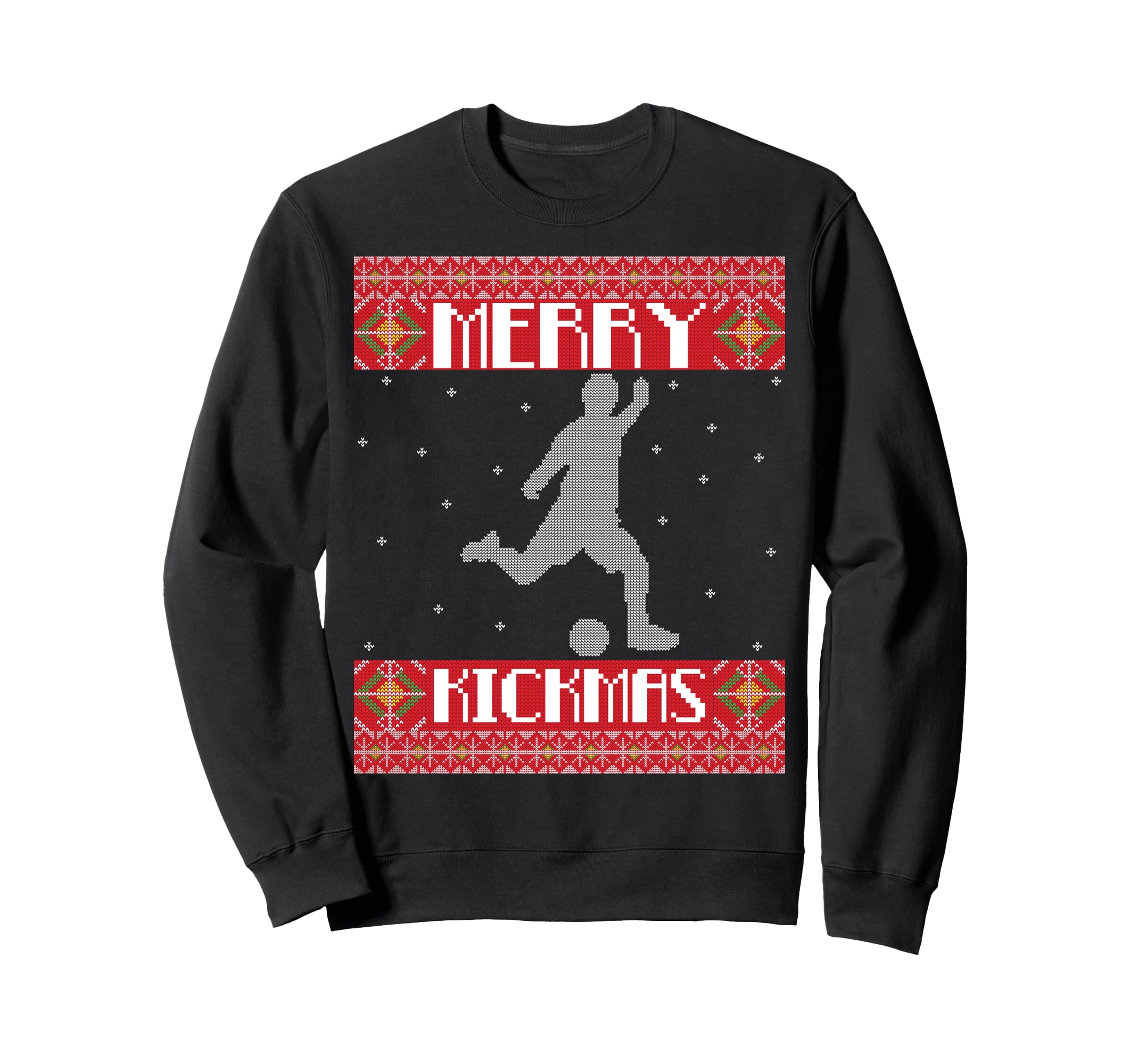 Merry Kickmas Football Player Soccer Sweatshirt - Trendy Graphic Unisex - T-Shirt, Sweatshirt, Hoodie