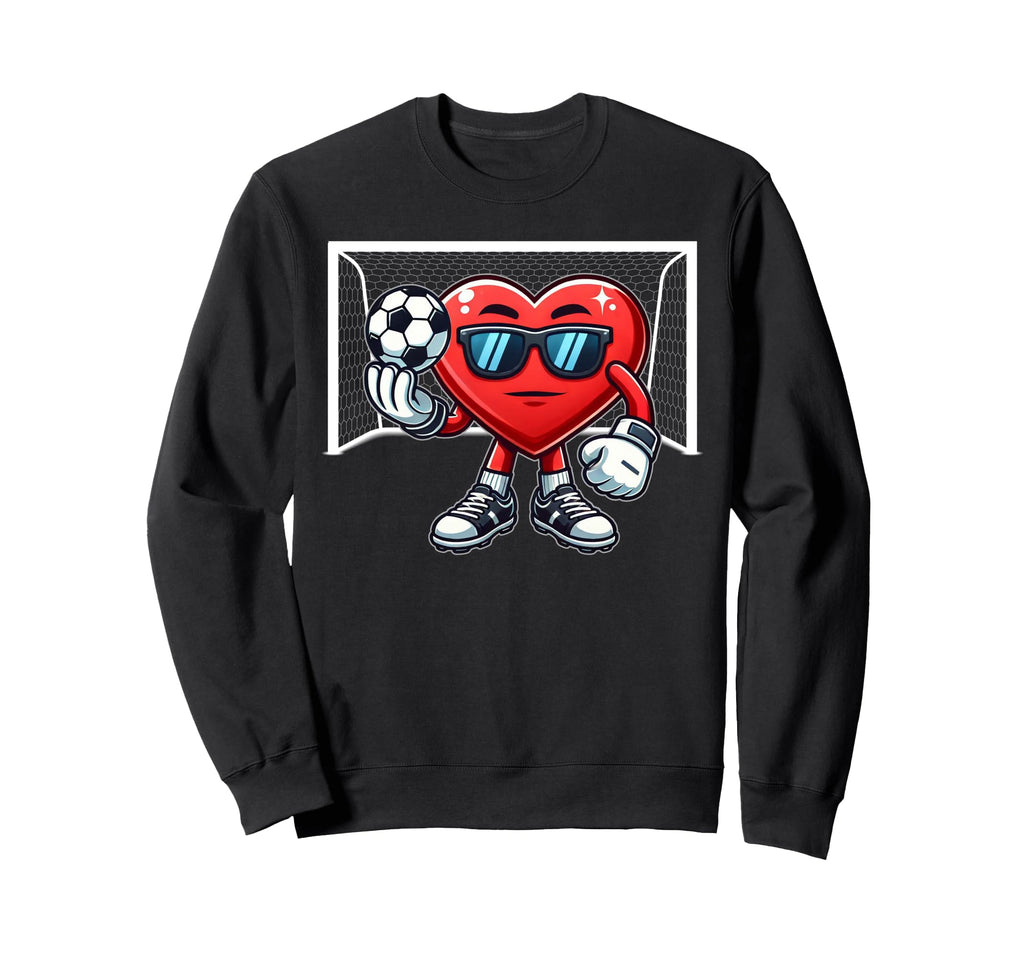 Valentines Day Soccer Heart Sweatshirt - Custom Art Print for Adults - T-Shirt, Sweatshirt, Hoodie