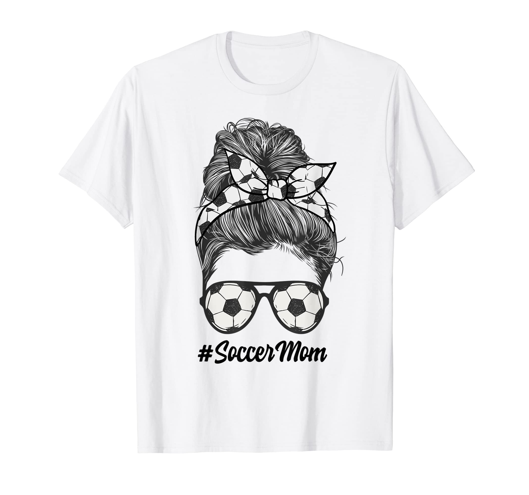 Soccer Mom Shirts Soccer Ball Messy Bun T-Shirt - Minimalist Print Unisex - T-Shirt, Sweatshirt, Hoodie