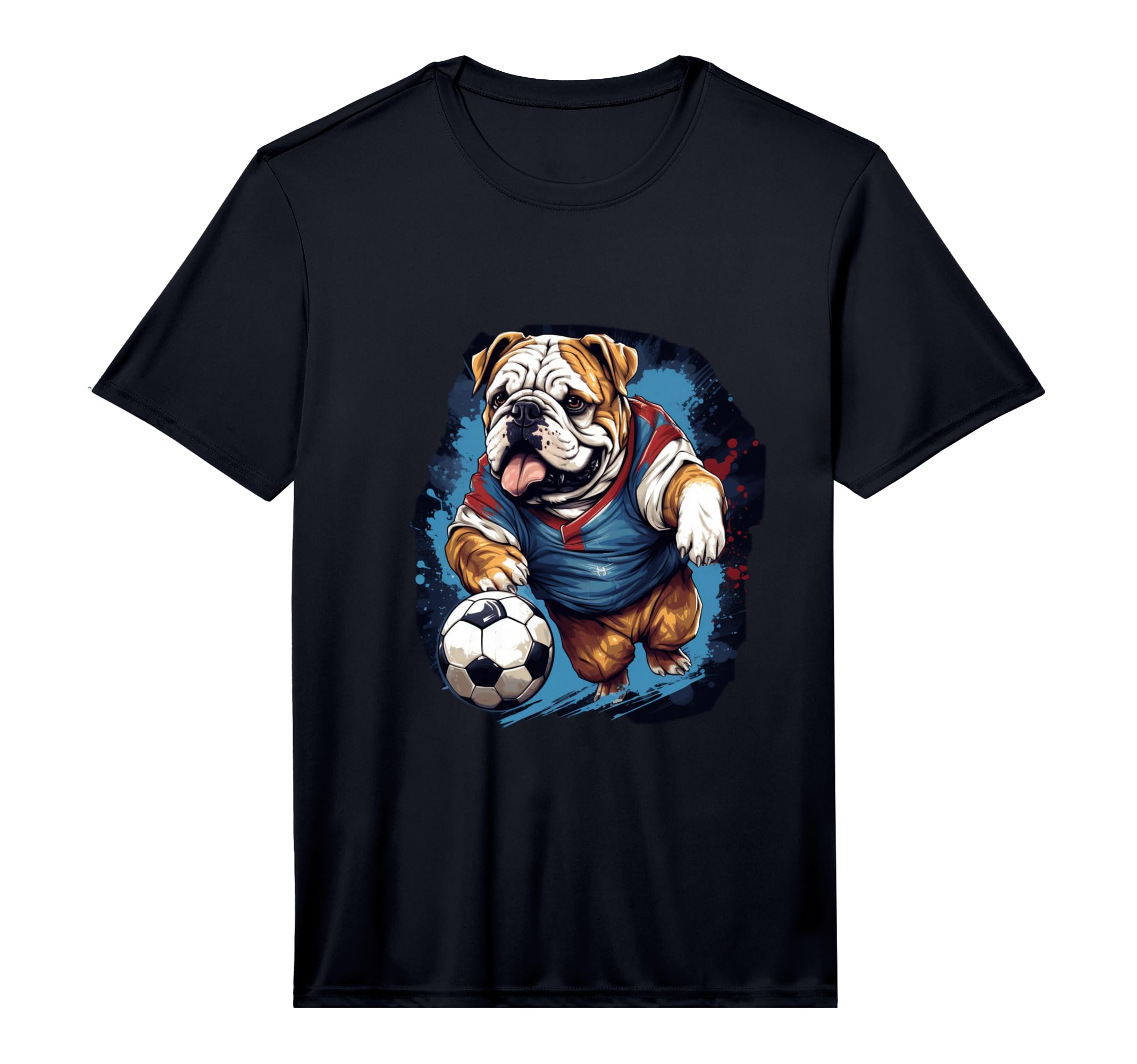 English Bulldog Soccer English T-Shirt - Custom Art Print Men Women - T-Shirt, Sweatshirt, Hoodie