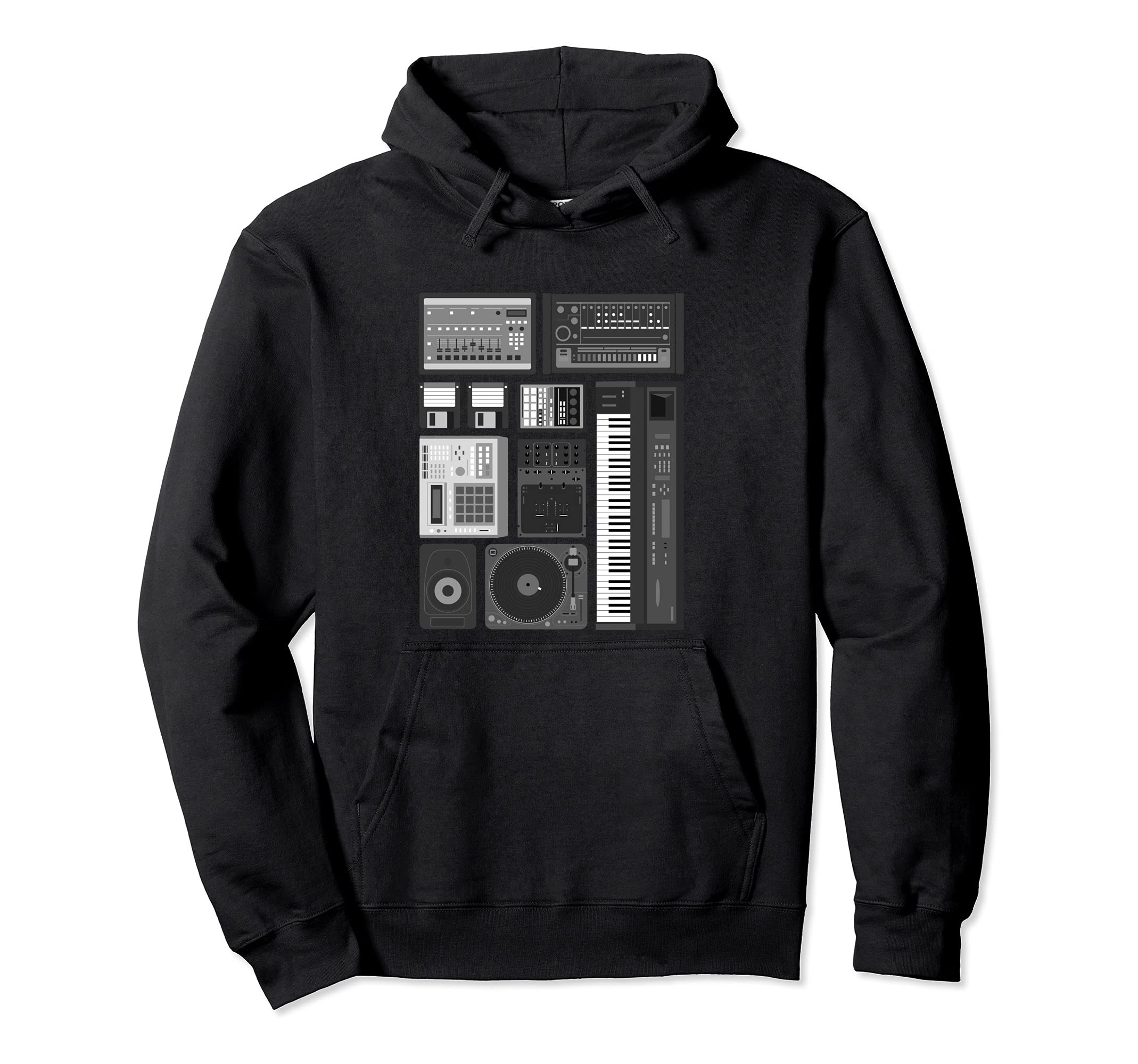 Old School Hip Hop Analog Producer Hoodie - Casual Everyday Wear for Adults - T-Shirt, Sweatshirt, Hoodie