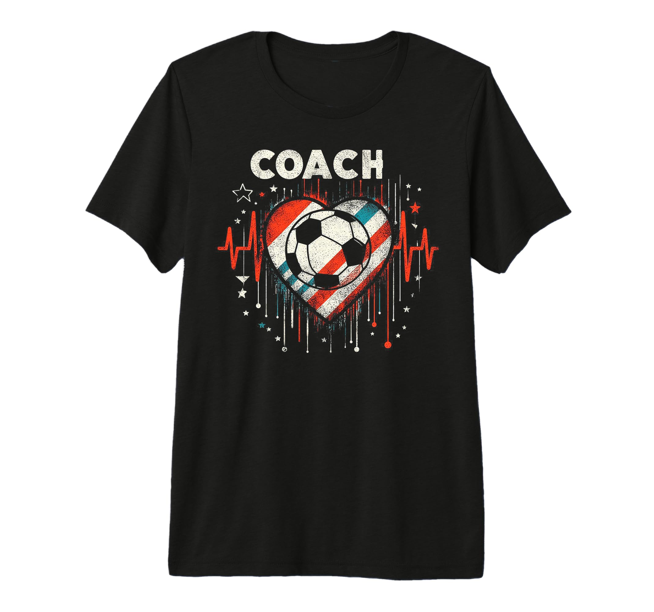 Soccer Coach Training Heart Beat T-Shirt - Minimalist Print Men Women - T-Shirt, Sweatshirt, Hoodie