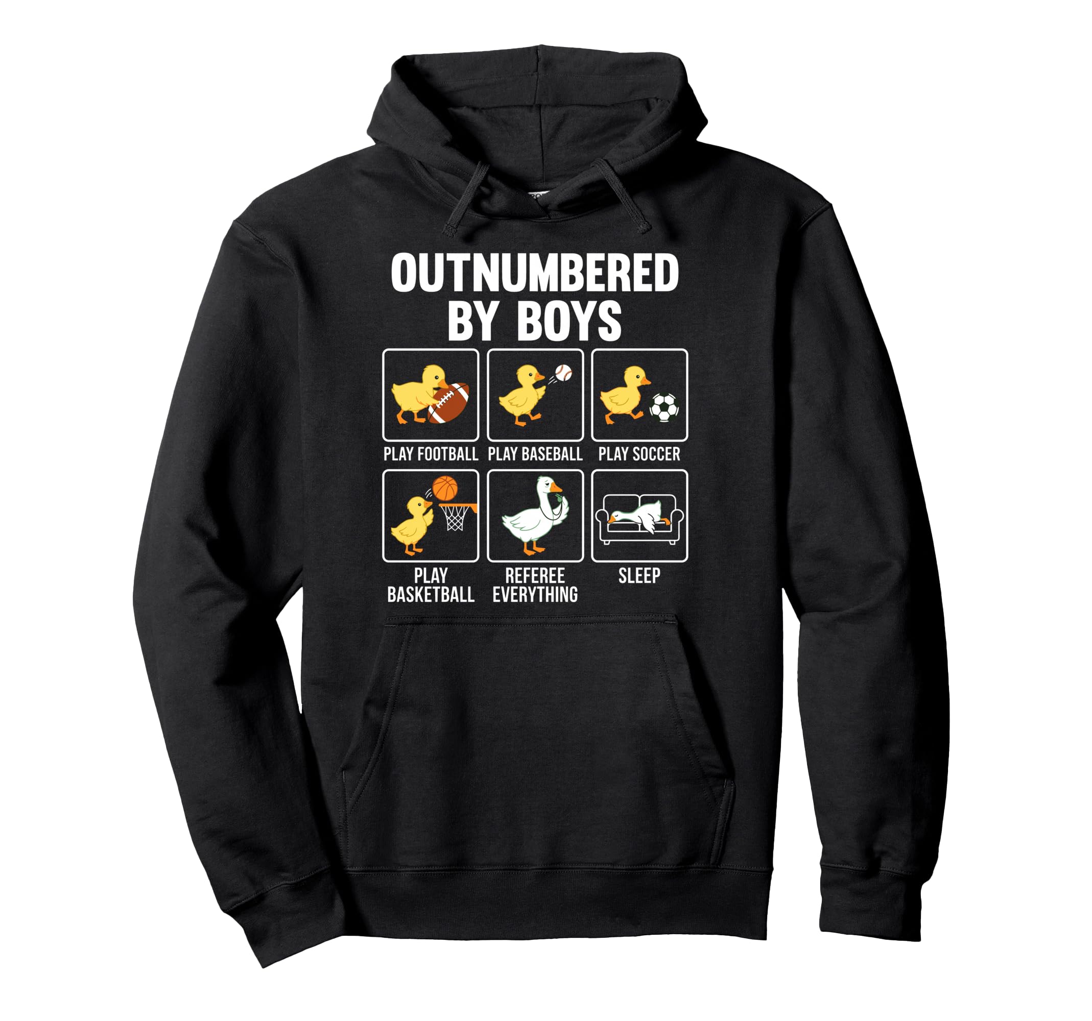 Outnumbered Ducklings Football Soccer Hoodie - Custom Art Print for Adults - T-Shirt, Sweatshirt, Hoodie