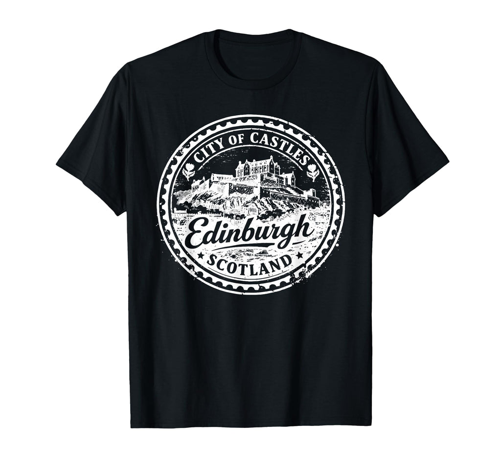 Edinburgh Scotland Uk Travel Stamp T-Shirt - Streetwear Style for Adults - T-Shirt, Sweatshirt, Hoodie