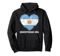 Argentinian Flag Heart Soccer Hoodie - Fun Novelty Design Men Women - T-Shirt, Sweatshirt, Hoodie