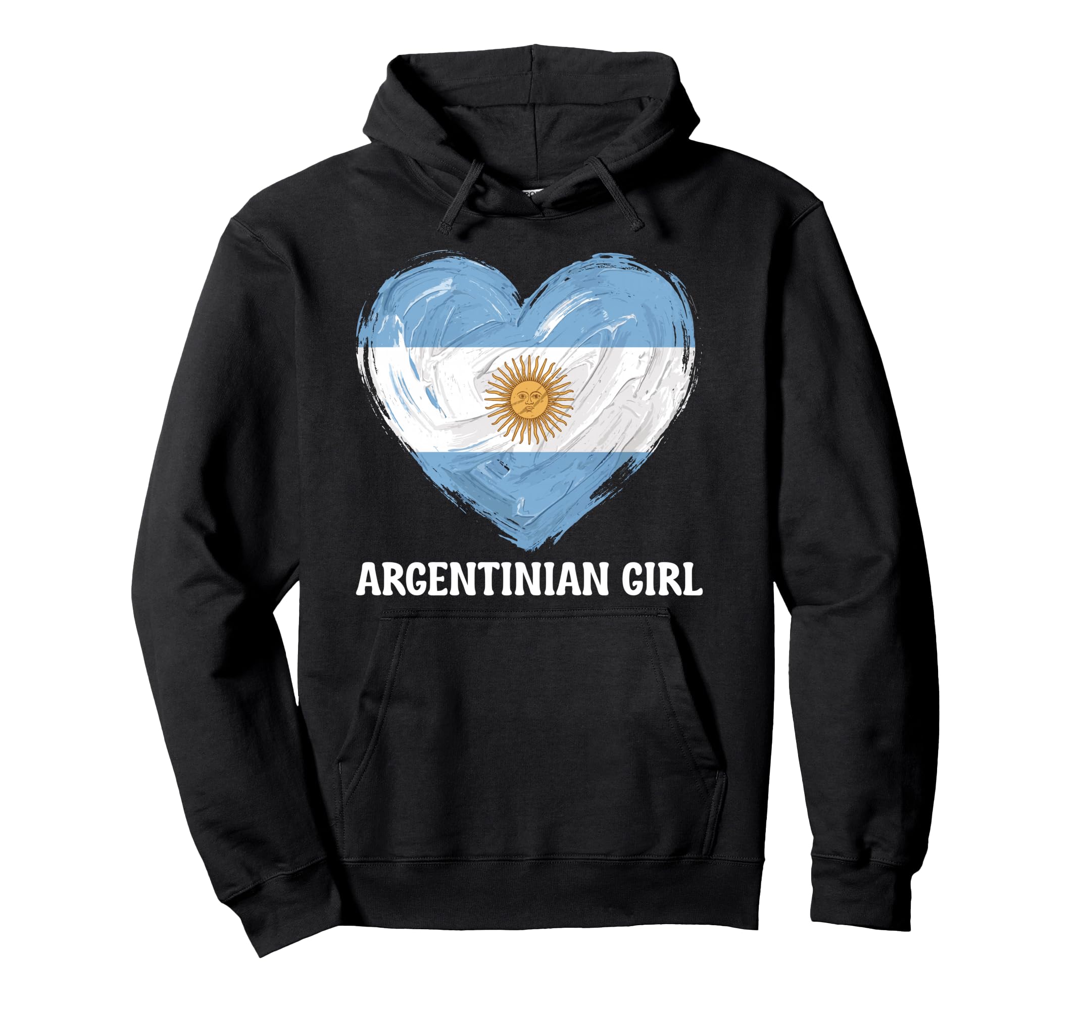 Argentinian Flag Heart Soccer Hoodie - Fun Novelty Design Men Women - T-Shirt, Sweatshirt, Hoodie