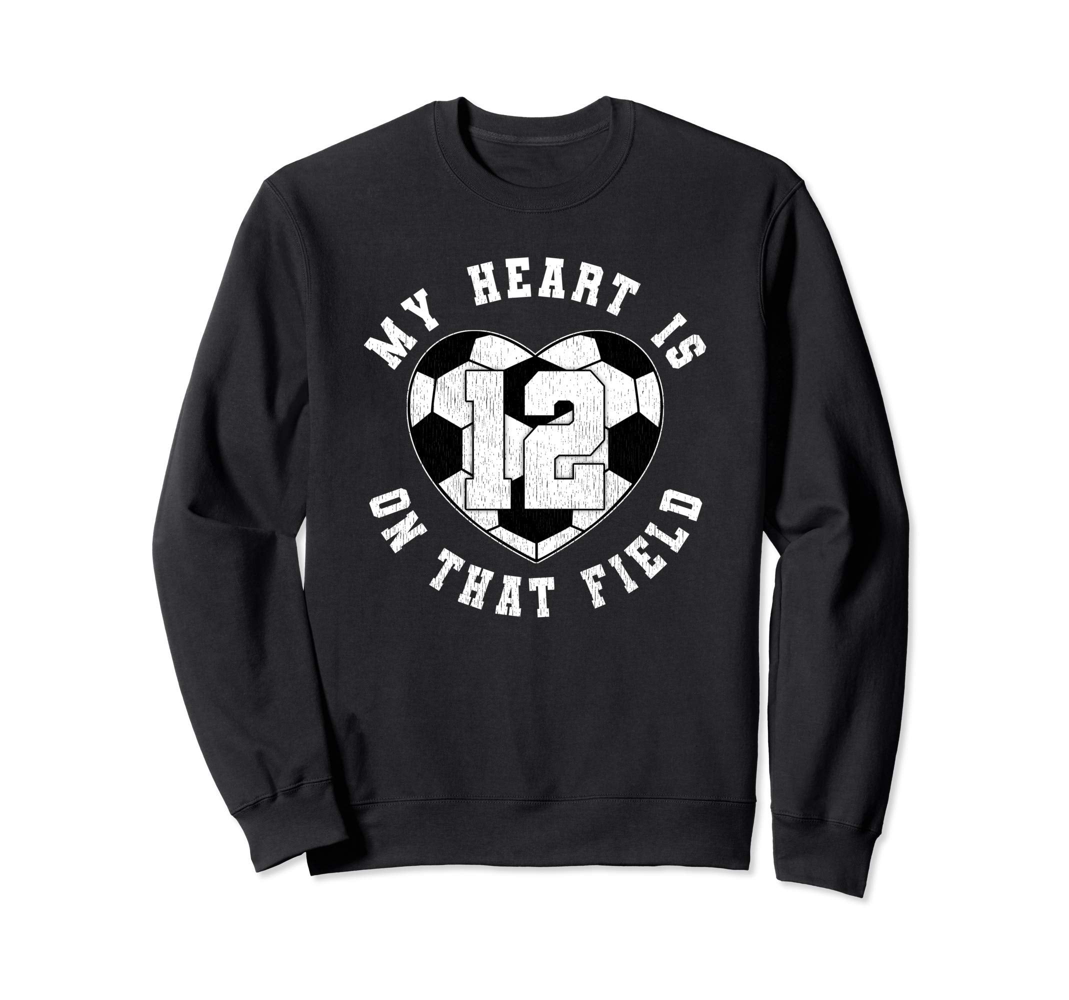 Soccer Player Mom Dad Jersey Number 12 Sweatshirt - Trendy Graphic Unisex - T-Shirt, Sweatshirt, Hoodie