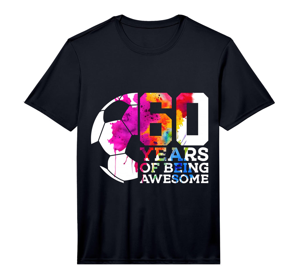 Mens 60 Years Being Awesome Soccer T-Shirt - Minimalist Print for Adults - T-Shirt, Sweatshirt, Hoodie
