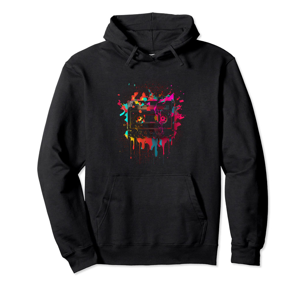 80S 90S Cassette Music Tape Hoodie - Minimalist Print Unisex - T-Shirt, Sweatshirt, Hoodie
