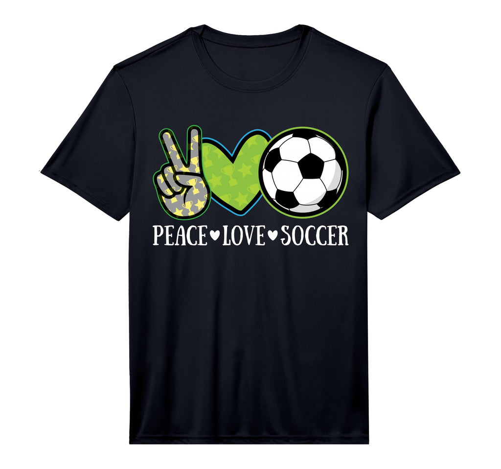Peace Love Soccer Player European Football T-Shirt - Unique Graphic Unisex - T-Shirt, Sweatshirt, Hoodie