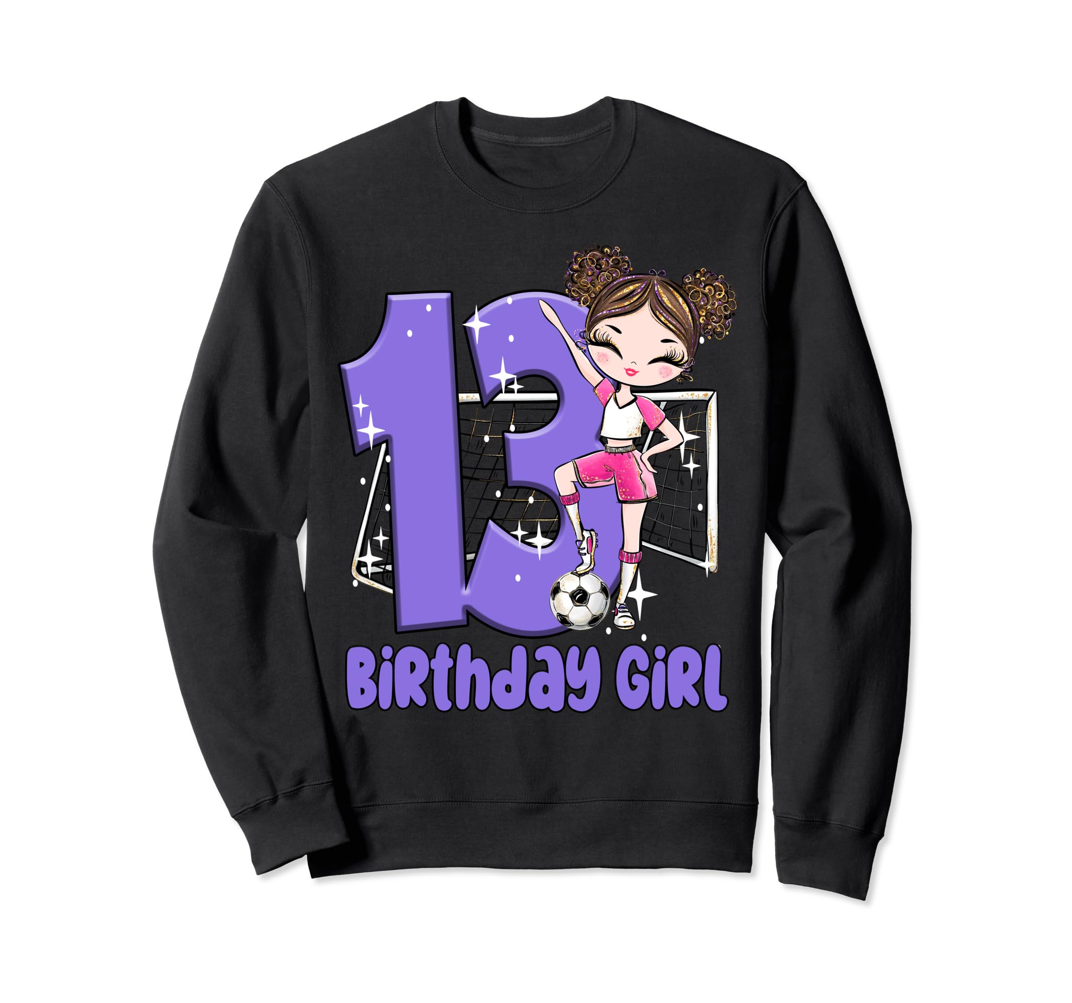13Th Birthday Soccer Ball Net Sweatshirt - Custom Art Print Men Women - T-Shirt, Sweatshirt, Hoodie