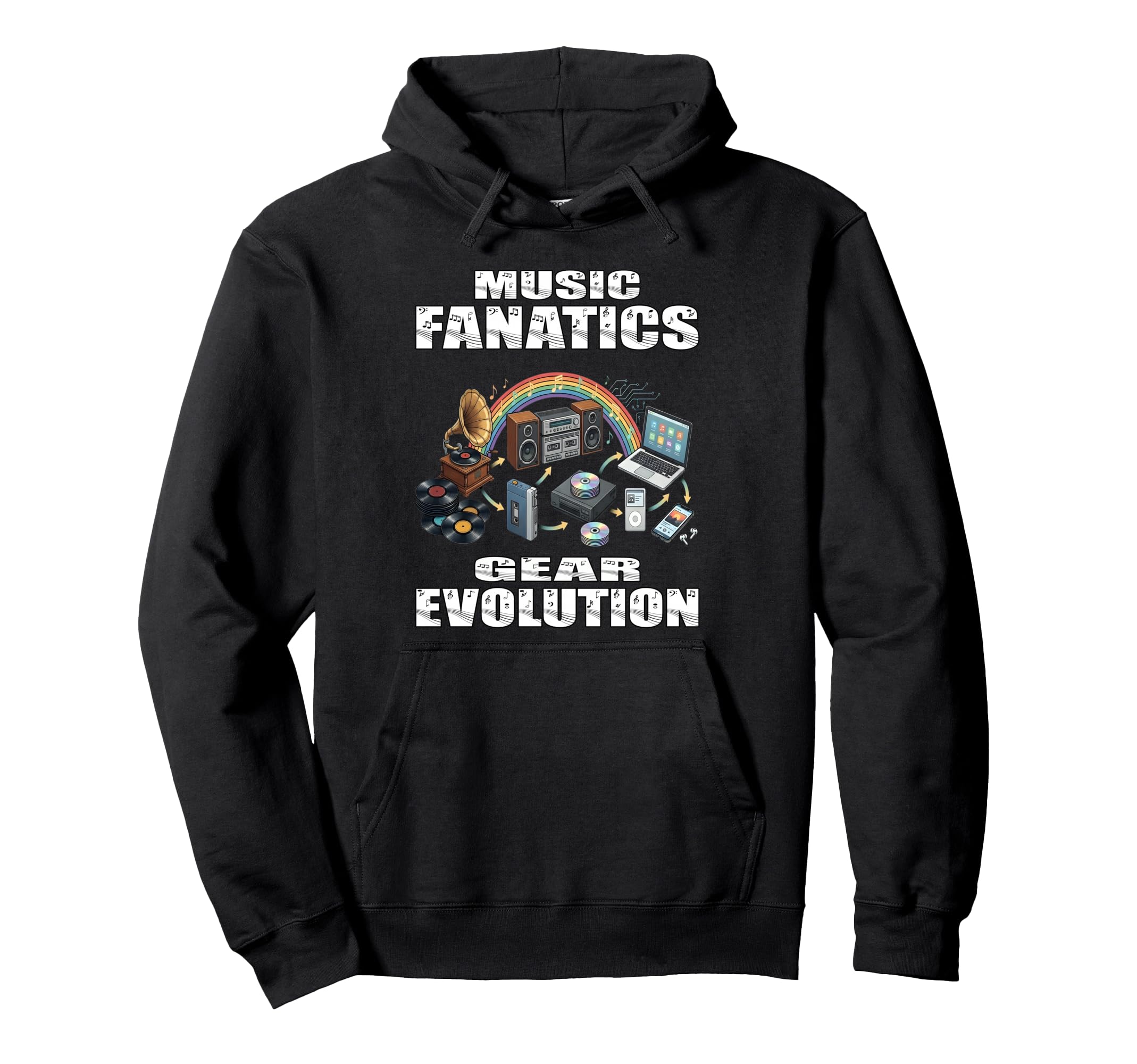 Music Fanatics Gear Evolution Vinyl Hoodie - Streetwear Style Unisex - T-Shirt, Sweatshirt, Hoodie