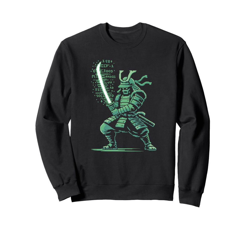 Pixel Samurai Warrior Arcade Gamer Sweatshirt - Trendy Graphic for Adults - T-Shirt, Sweatshirt, Hoodie