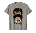Mom Life Messy Bun Curly Hair Softball T-Shirt - Unique Graphic Unisex - T-Shirt, Sweatshirt, Hoodie