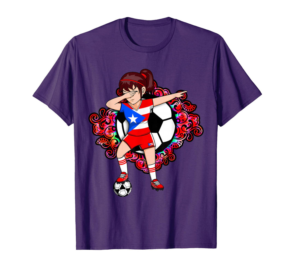 Dabbing Soccer Puerto Rico Fans Jersey T-Shirt - Graphic Print for Adults - T-Shirt, Sweatshirt, Hoodie