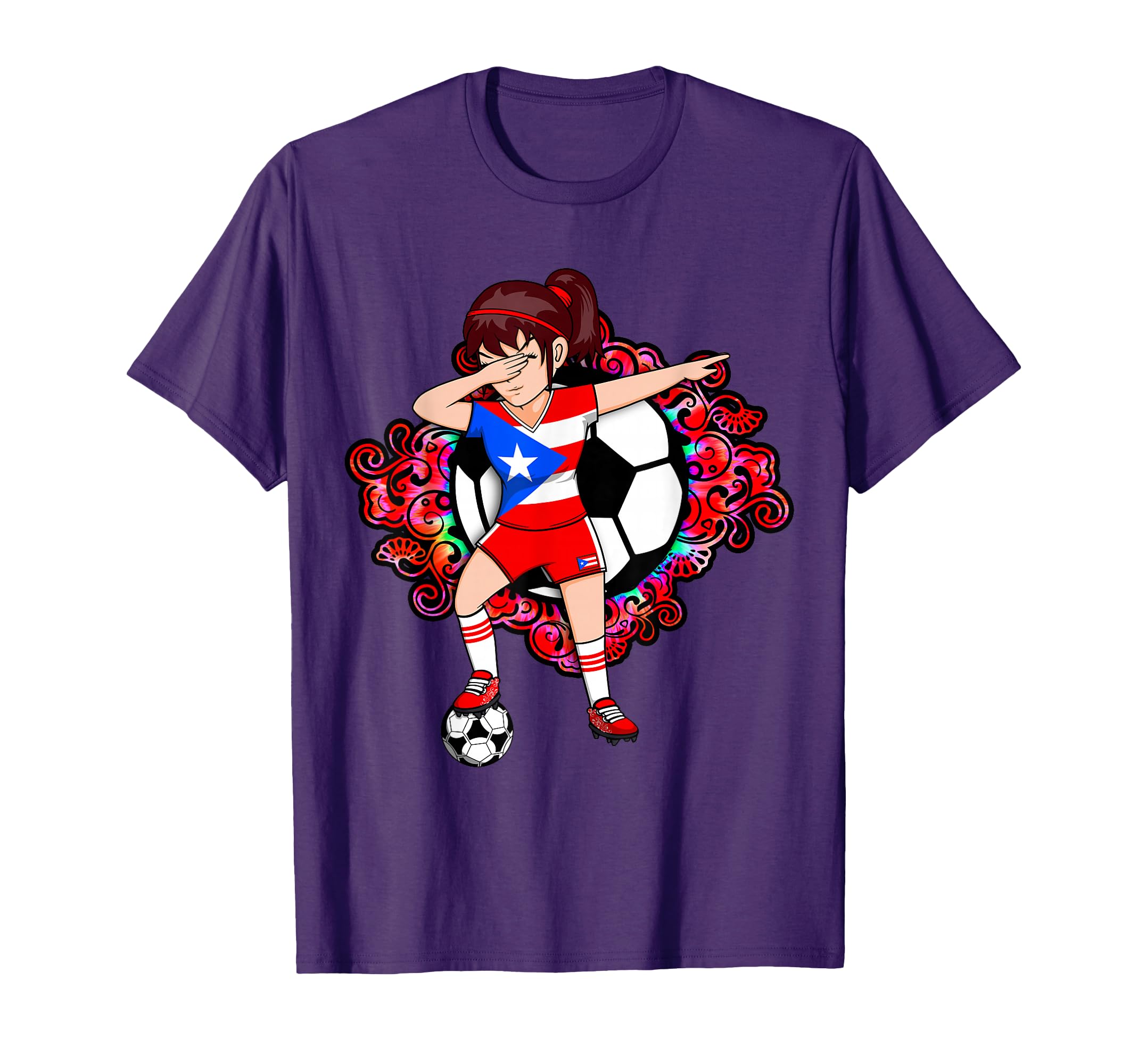 Dabbing Soccer Puerto Rico Fans Jersey T-Shirt - Graphic Print for Adults - T-Shirt, Sweatshirt, Hoodie
