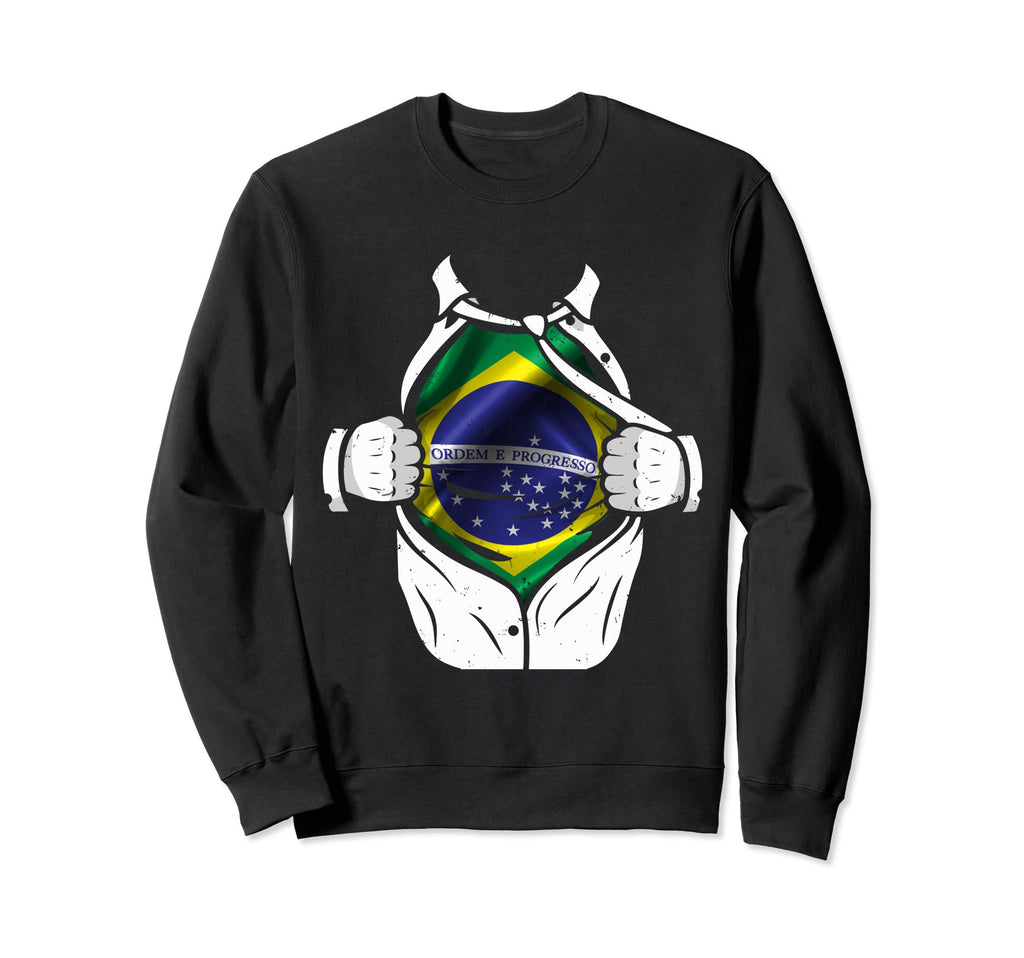 Superhero Flag I Love Brazil Designer Sweatshirt - Trendy Graphic Unisex - T-Shirt, Sweatshirt, Hoodie