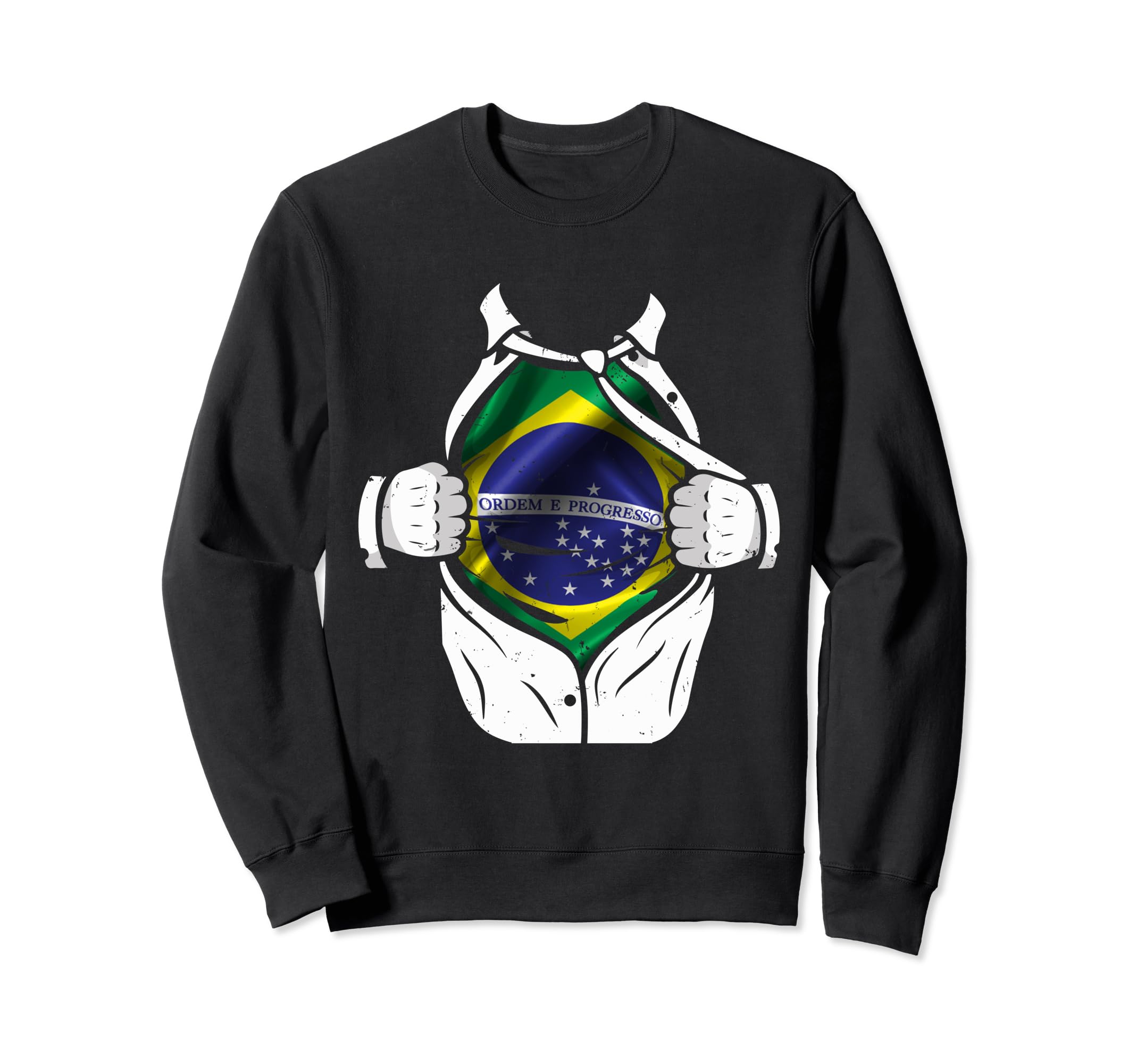 Superhero Flag I Love Brazil Designer Sweatshirt - Trendy Graphic Unisex - T-Shirt, Sweatshirt, Hoodie