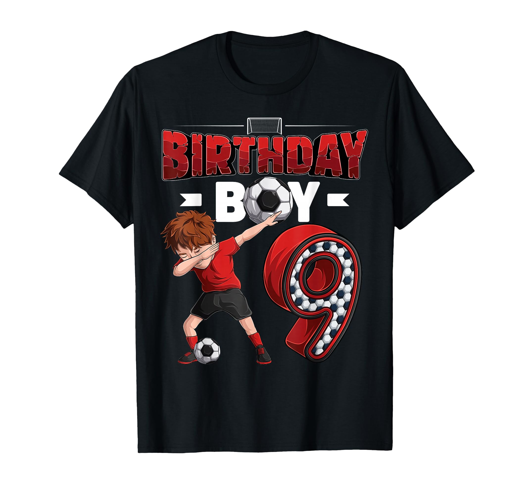 Dabbing 9 Year Old Soccer Player 9Th T-Shirt - Unique Graphic for Adults - T-Shirt, Sweatshirt, Hoodie