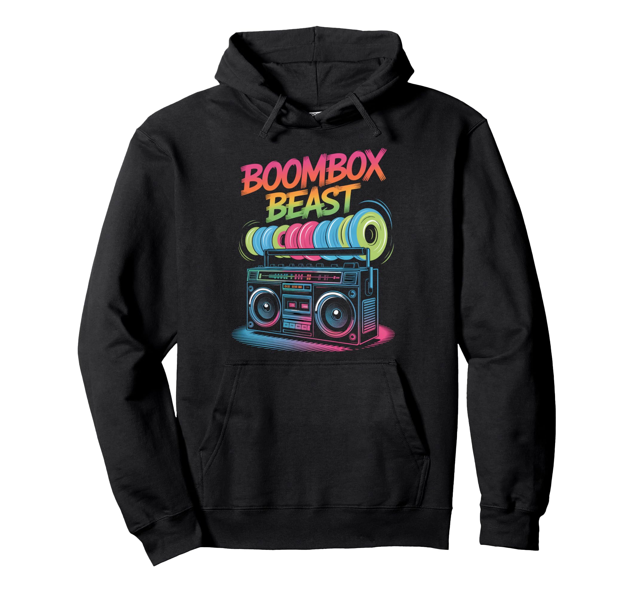 Boombox Beast 80S Hip Hop Old School Hoodie - Streetwear Style for Adults - T-Shirt, Sweatshirt, Hoodie