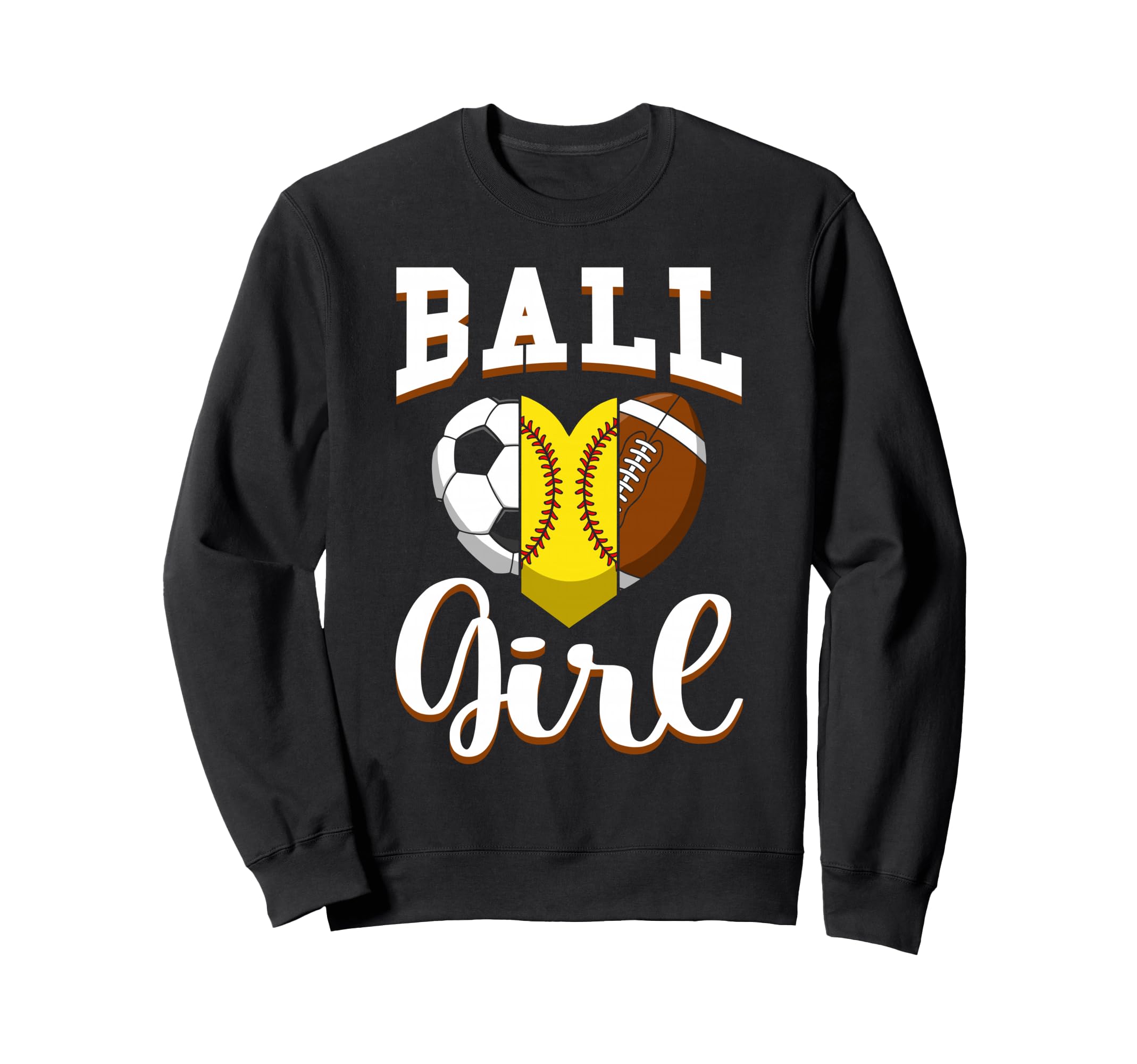 Ball Sports Heart Soccer Softball Sweatshirt - Streetwear Style Men Women - T-Shirt, Sweatshirt, Hoodie