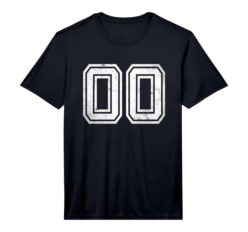 Number 00 Sports Team Distressed T-Shirt - Fun Novelty Design for Adults - T-Shirt, Sweatshirt, Hoodie