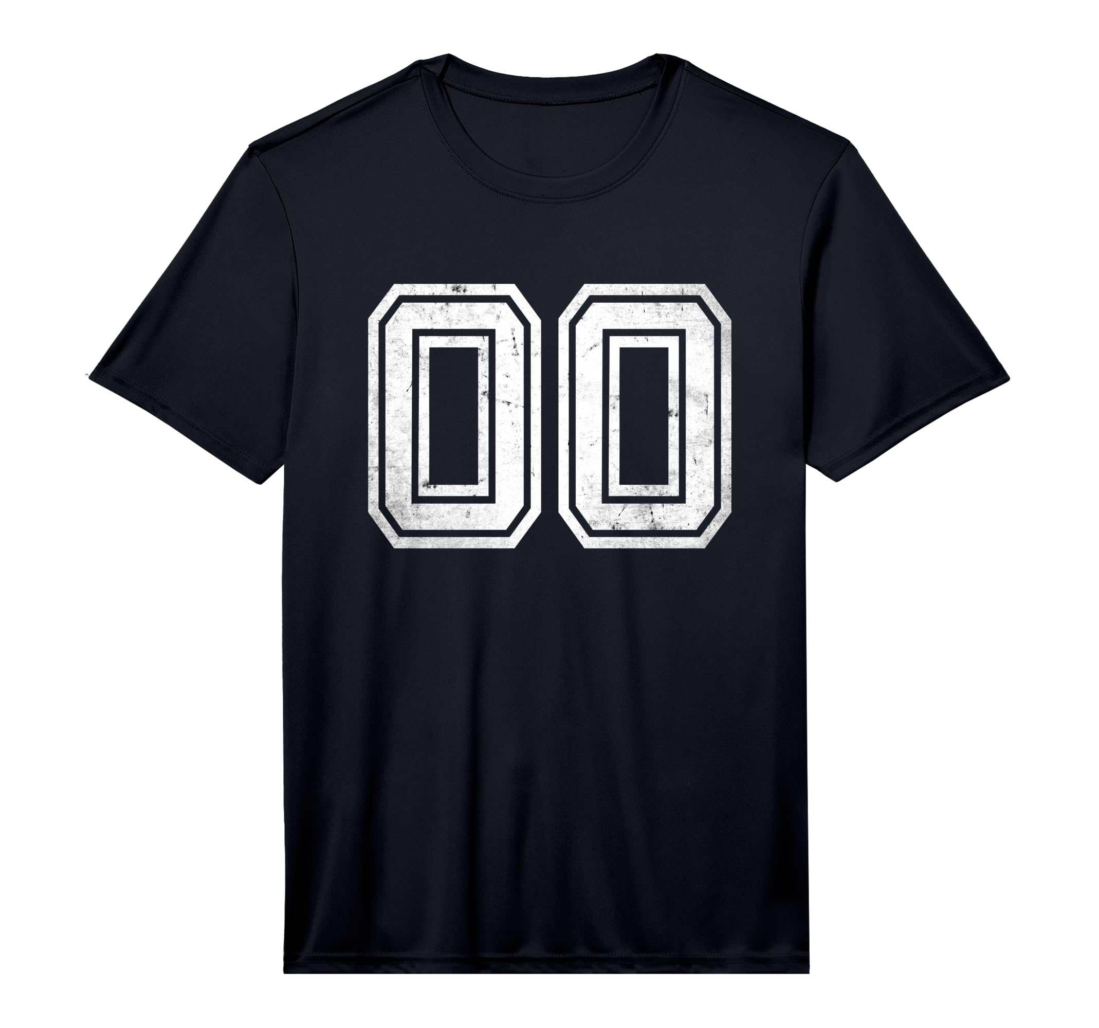 Number 00 Sports Team Distressed T-Shirt - Fun Novelty Design for Adults - T-Shirt, Sweatshirt, Hoodie