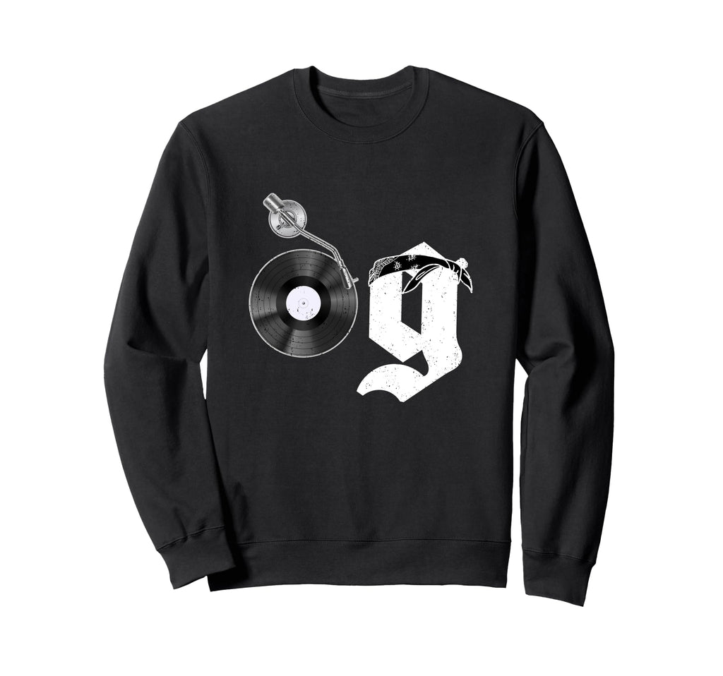Old School Og Hip Hop Head Vinyl Sweatshirt - Minimalist Print for Adults - T-Shirt, Sweatshirt, Hoodie
