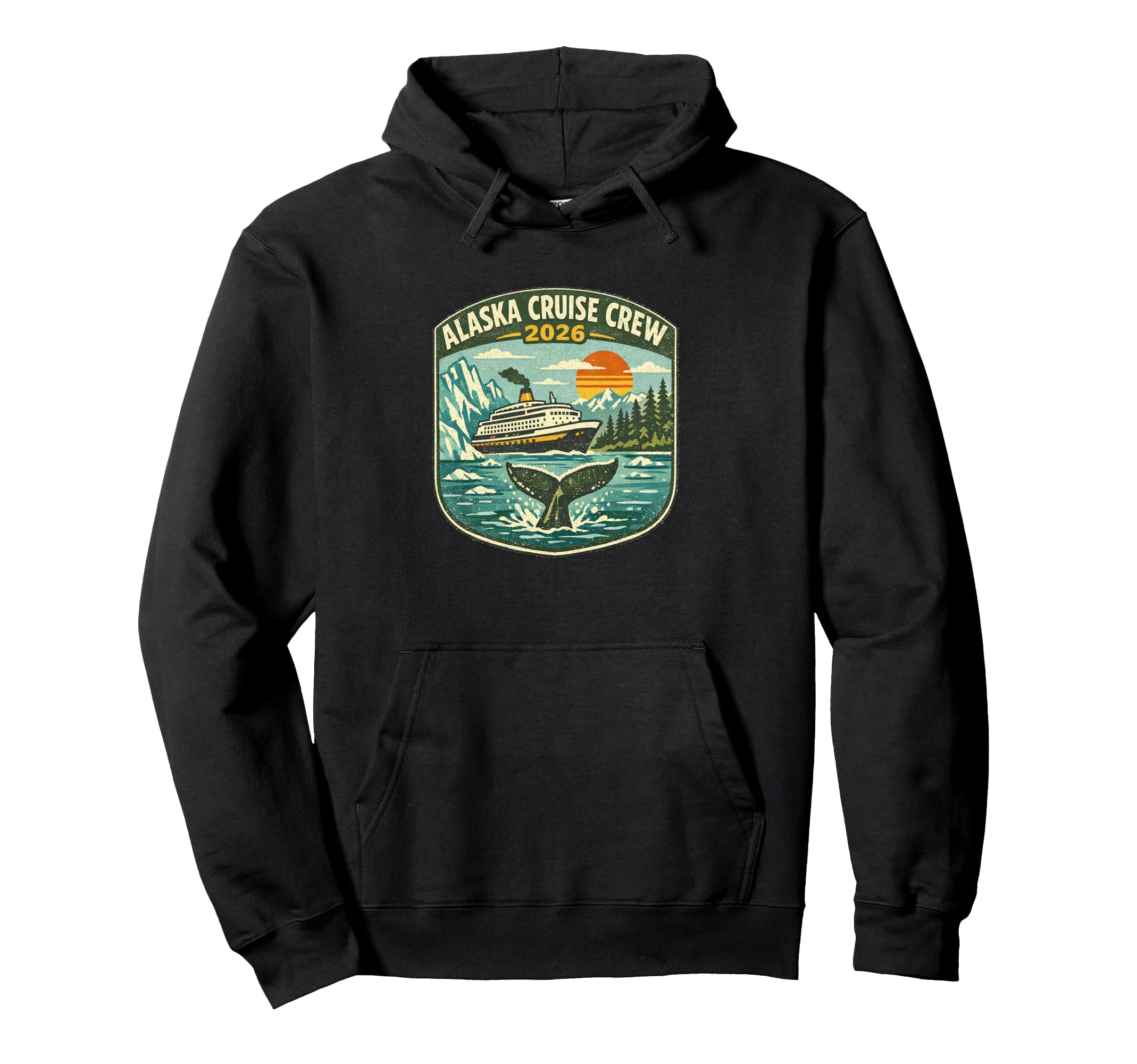 Alaska Cruise Crew 2026 Patch Matching Hoodie - Minimalist Print Unisex - T-Shirt, Sweatshirt, Hoodie