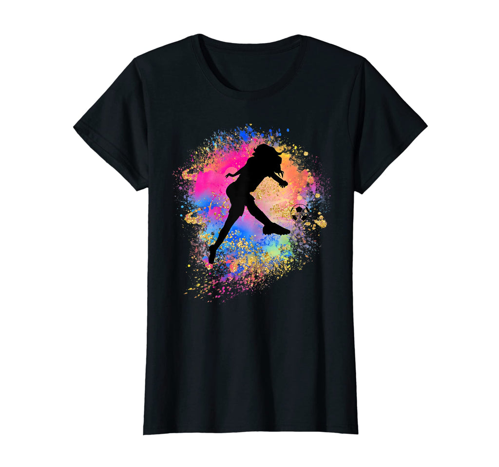 Rainbow Soccer Silhouette Female T-Shirt - Novelty Apparel Men Women - T-Shirt, Sweatshirt, Hoodie
