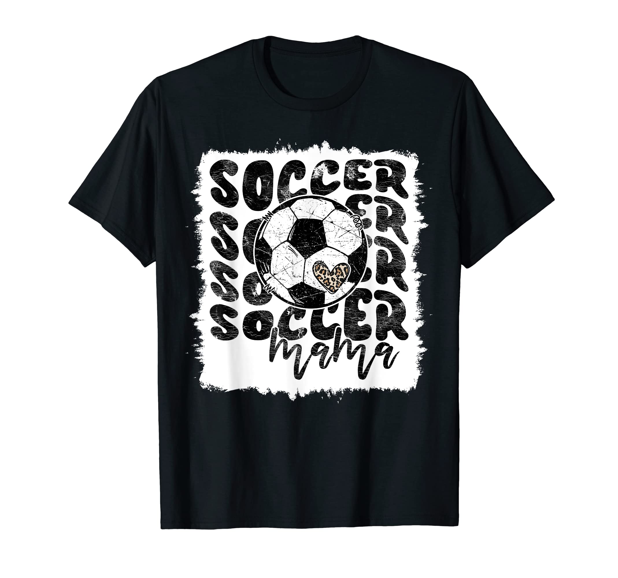 Soccer Mama Heart Leopard Mothers T-Shirt - Custom Art Print for Adults - T-Shirt, Sweatshirt, Hoodie