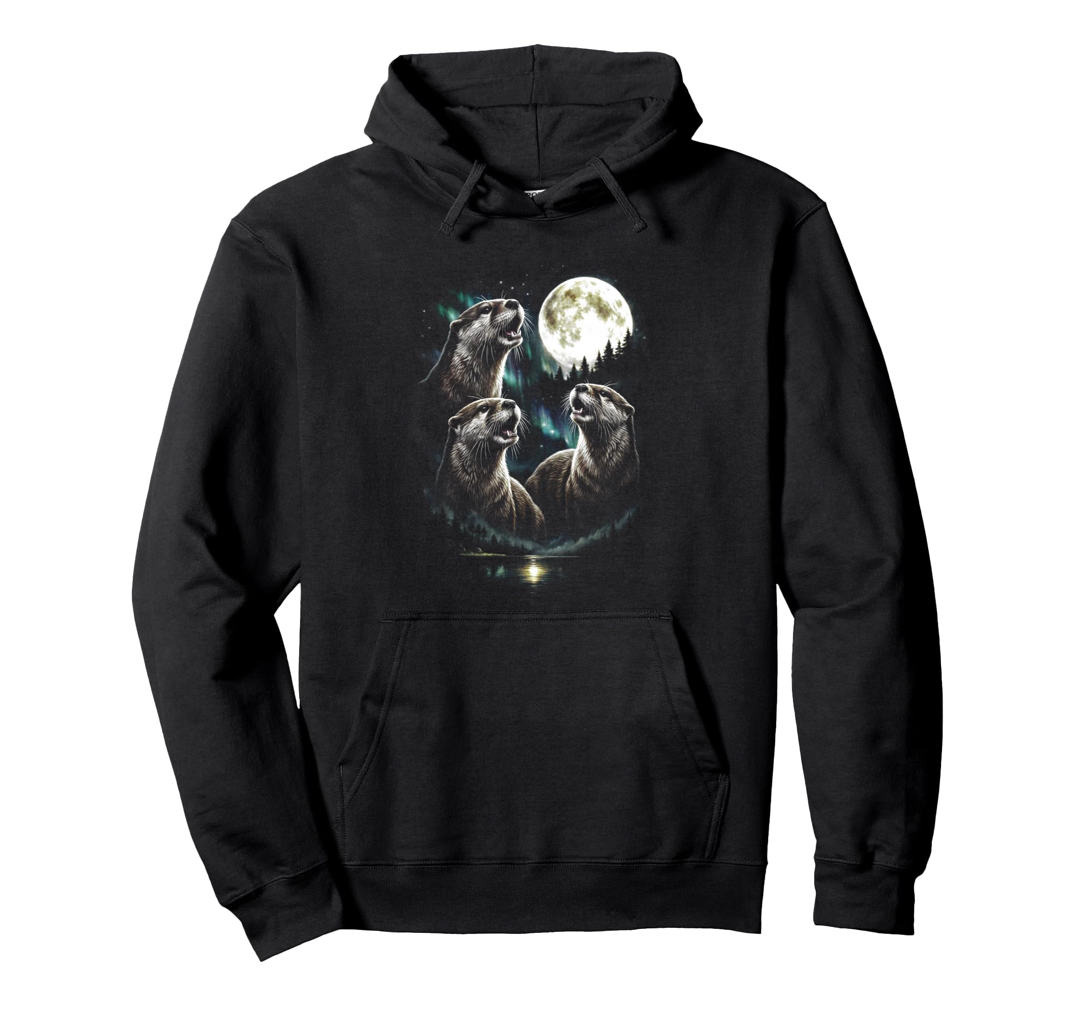 Howling 3 Otter Moon Funny 80S 90S Hoodie - Trendy Graphic for Adults - T-Shirt, Sweatshirt, Hoodie