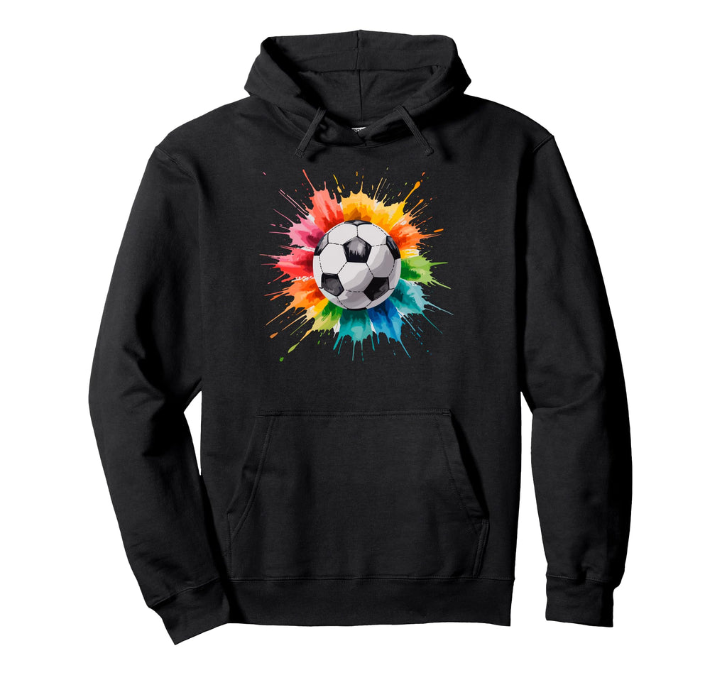 Colorful Splash Art Soccer Hoodie - Casual Everyday Wear for Adults - T-Shirt, Sweatshirt, Hoodie