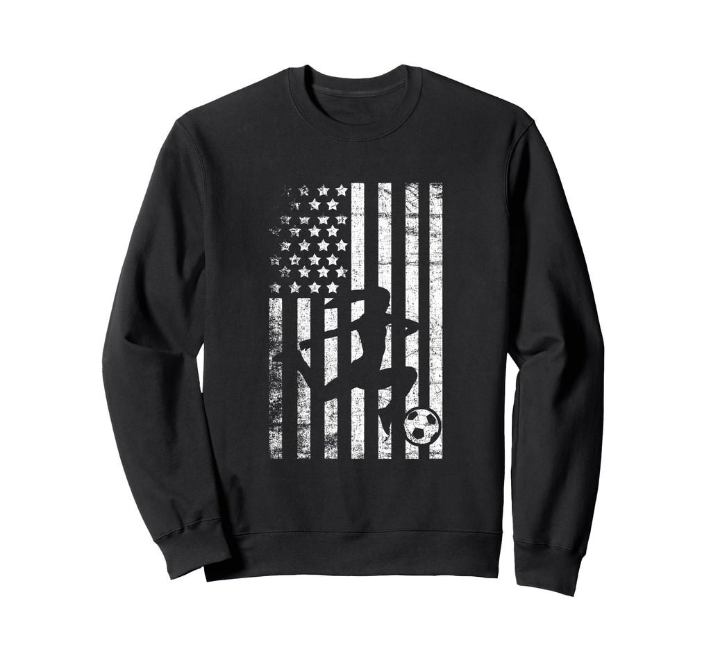 Soccer Patriotic American Flag Sweatshirt - Minimalist Print Unisex - T-Shirt, Sweatshirt, Hoodie
